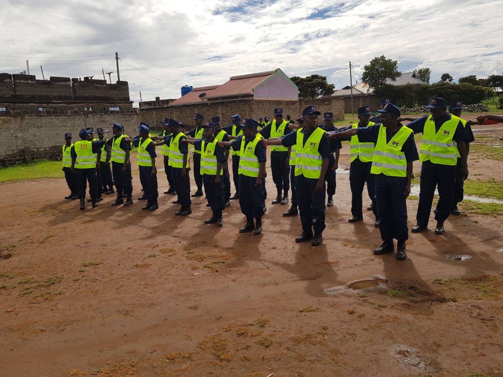 Image of our security in lineup during training